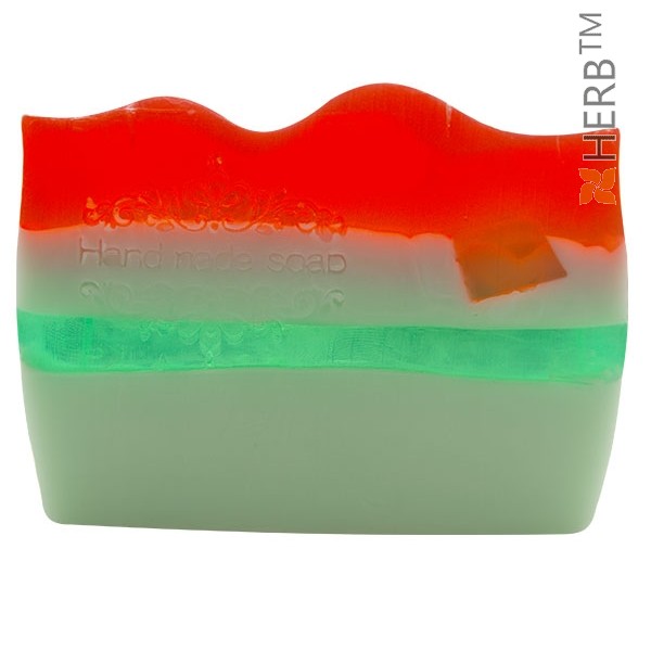 mint and strawberries, mint, strawberries,aromatherapy handmade soap