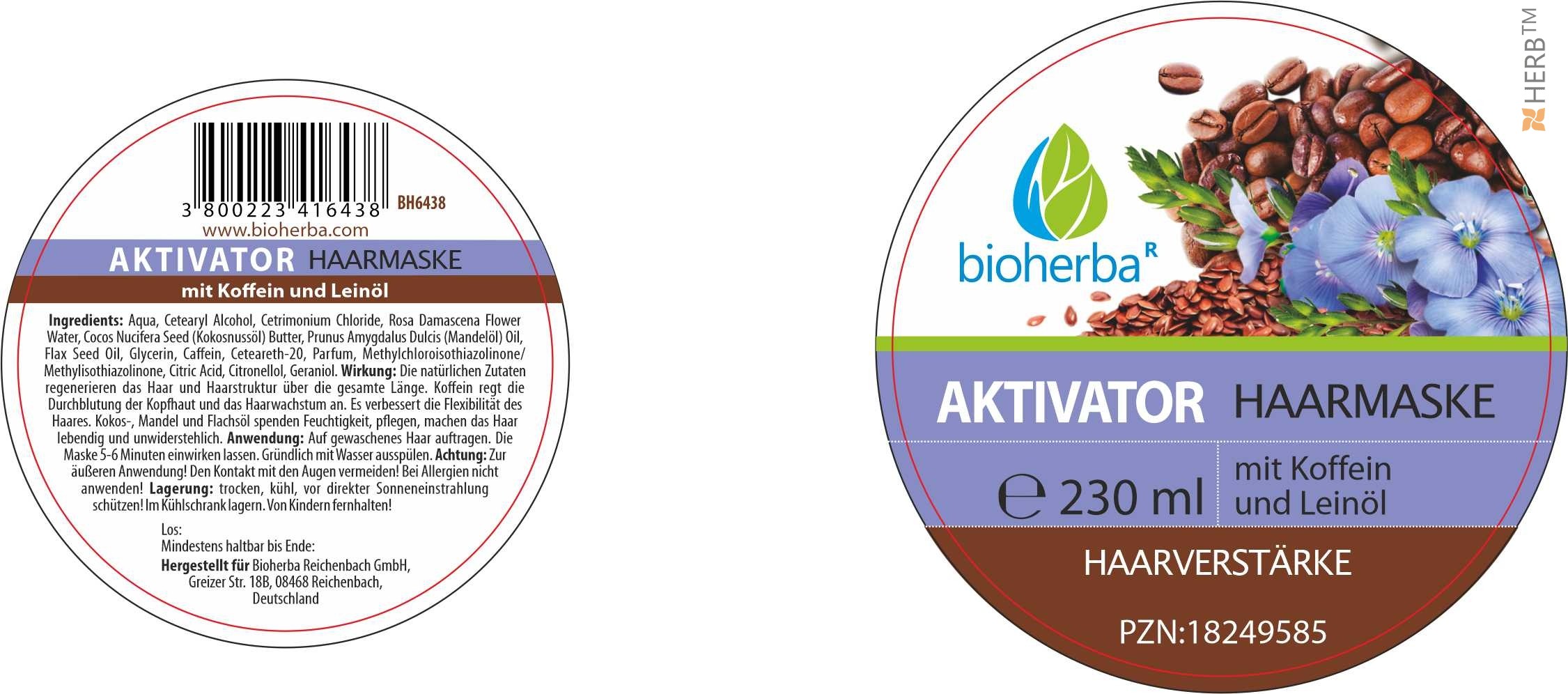  Active Hair Mask, with caffeine and flaxseed oil, 230ml Herbs,  tea, natural cosmetics, food supplements - online store