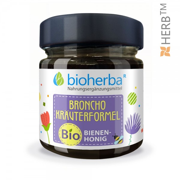 Broncho Kräuterformel in Bio-Honig, Bioherba, 280 Gramm