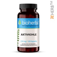 Bioherba, Aktivkohle, 350mg, 100 Kapseln, Nahrungsergänzungsmittel