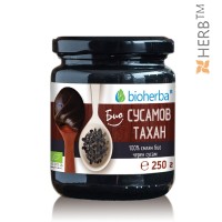 Bioherba Bio Sesam-Tahini 100 % Gemahlener Bio Schwarz-Sesam, 250g