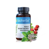Mentă, păducel, valeriană, Bioherba, 60 capsule, 250 mg