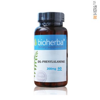 Dl-Phenylalanine, dl-phenylalanine, nervous system, mood, Bioherba, 60 Capsules, 200mg, dl-фенилаланин, биохерба, нервна система, настроение